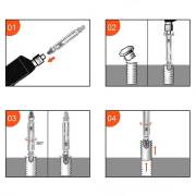 YU-SU TOOLS 4 Parça TERS DİŞ KILAVUZ HIZLI VİDA ÇIKARICI HASARLI KIRIK CİVATA VİDA SÖKÜCÜ KÖR VİDA AÇMASOL DİŞ