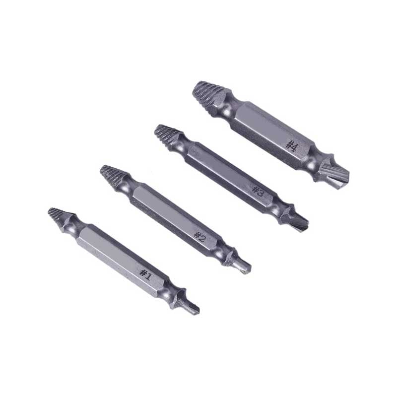YU-SU TOOLS 4 Parça TERS DİŞ KILAVUZ HIZLI VİDA ÇIKARICI HASARLI KIRIK CİVATA VİDA SÖKÜCÜ KÖR VİDA AÇMASOL DİŞ