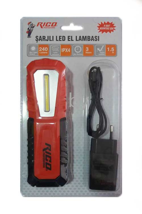 RİCO RC0027 ŞARJLI FENER LED EL LAMBASI ŞARJLI LAMBA