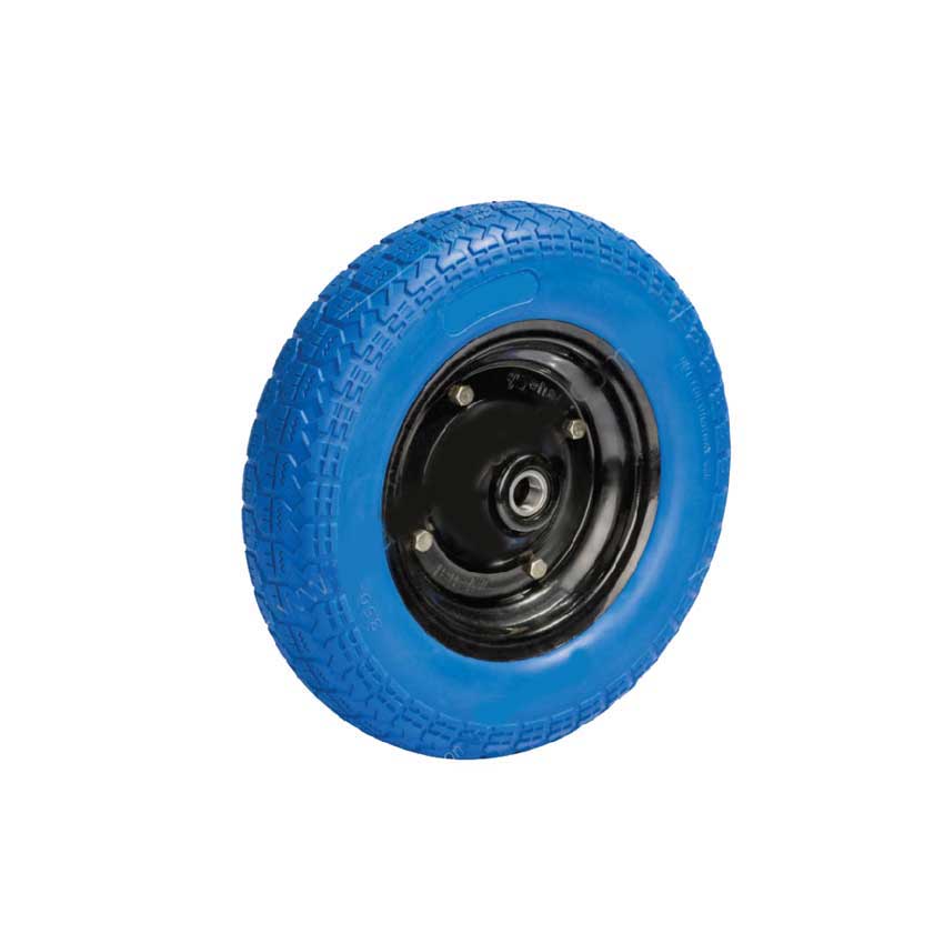 3.50-7 TUBELESS PU DOLGU TEKER Mavi Rulmanlı EL ARABASI PATLAMAZ 350/7