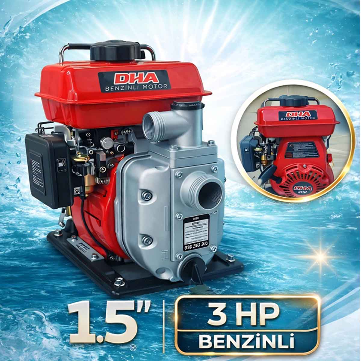 DHA 1.5 luk BENZİNLİ SU MOTORU 2 Zamanlı DH15