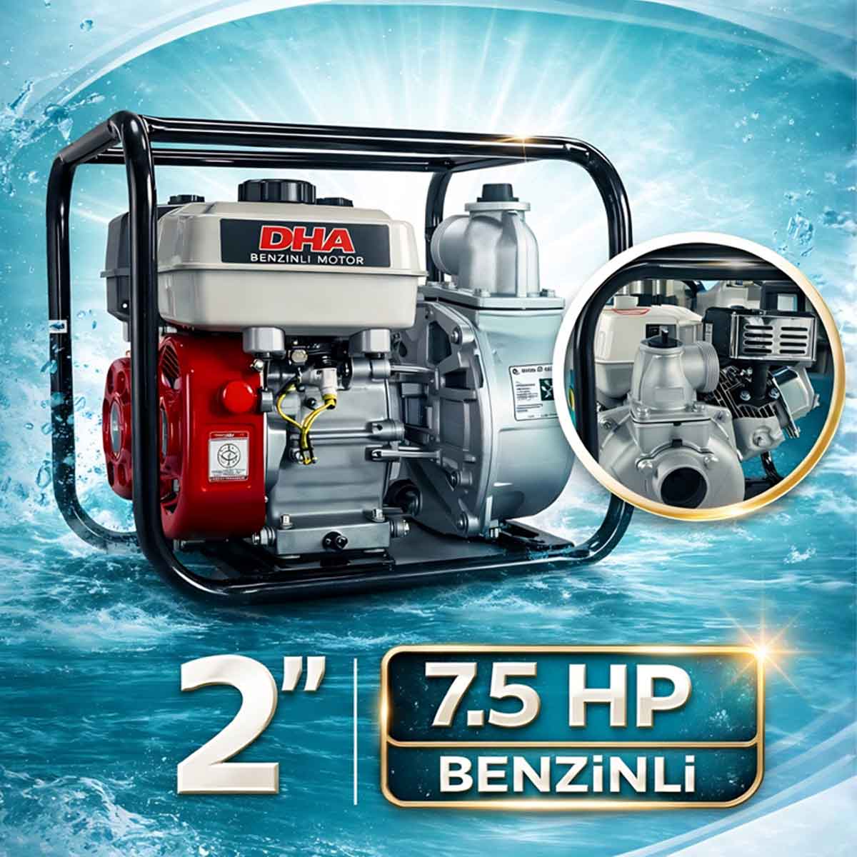 DHA 2 lik BENZİNLİ SU MOTORU 4 Zamanlı WP20