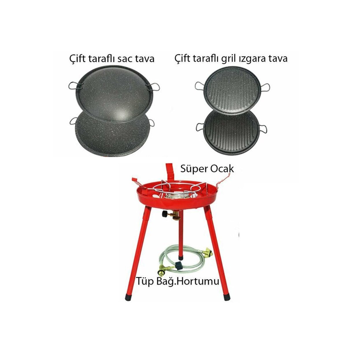 ORCAMP GR-823-10 / Y.TİPİ S.OCAK ÇOK AMAÇLI AYAKLI KAMP OCAK GRANİT KAPLAMA GRİLL+KATMER SAC Tüple Çalışır PİKNİK