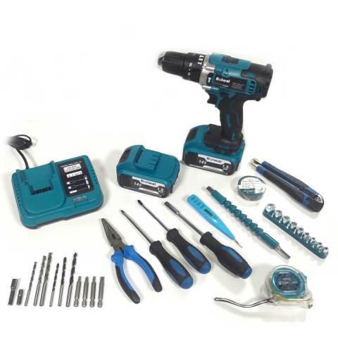 ROLWAL RWL-625-14 SOLO SET ROLWAL ÇİFT AKÜLÜ 14 V 1.5 AH DARBELİ VİDALAMA MATKAP PENSE-TORNAVİDA-LOKMA SETİ