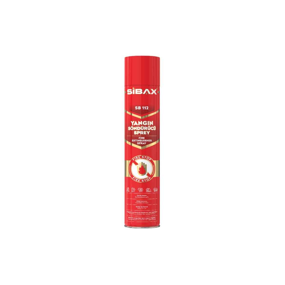 SİBAX SB 112 YANGIN SÖNDÜRME SPREY 600 ml İLK YARDIM OTOMOBİL TRAFİK SB112