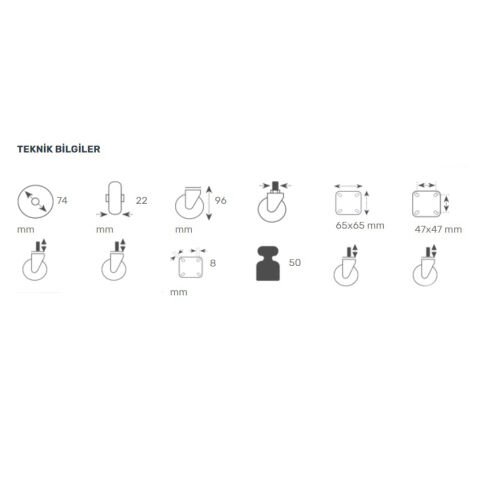 75*25 SERVİS TEKERİ PVC DÖNER TABLALI Frenli TIBBİ CİHAZLAR-OTEL EKİPMANLARI ve MOBİLYALAR