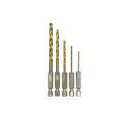 5 PARÇA 1/4 BİTS GEÇMELİ HSS Sarı Titan Kaplı AHŞAP-METAL DELME UCU VİDALAMA MATKAP