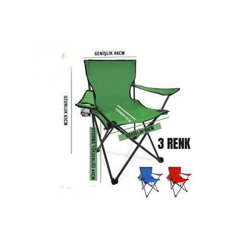 KATLANABİLİR KAMP SANDALYESİ 600PE POLİETİLEN 3 RENK YEŞİL–KIRMIZI–MAVİ SND01 TABURE KATLANABİLİR KAMP ve PİKNİK OTURAĞI Sandalye OTURAK