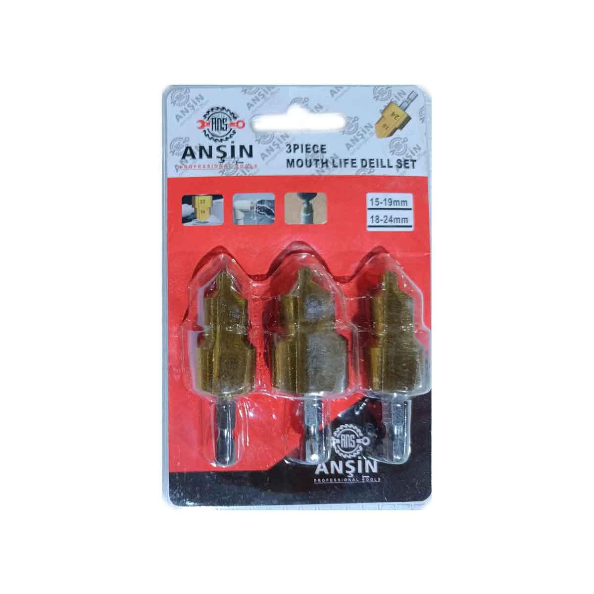 PVC BORU GENİŞLETME MATKAP UCU SETİ 15-19-18-24 mm 3 Parça ¼ ALTIGEN ŞAFTLI SU BORUSU GENİŞLETME MATKAP UCU DELİK AÇICI PVC-PPRC Tamir Aparatı RAYBA
