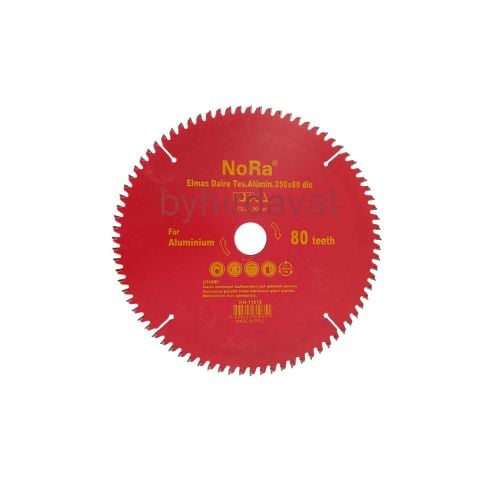 NORA 250 mm TCT ALÜMİNYUM ELMAS DAİRE TESTERE 250*30*80 diş AHŞAP-PVC-BORU-KONTRAPLAK
