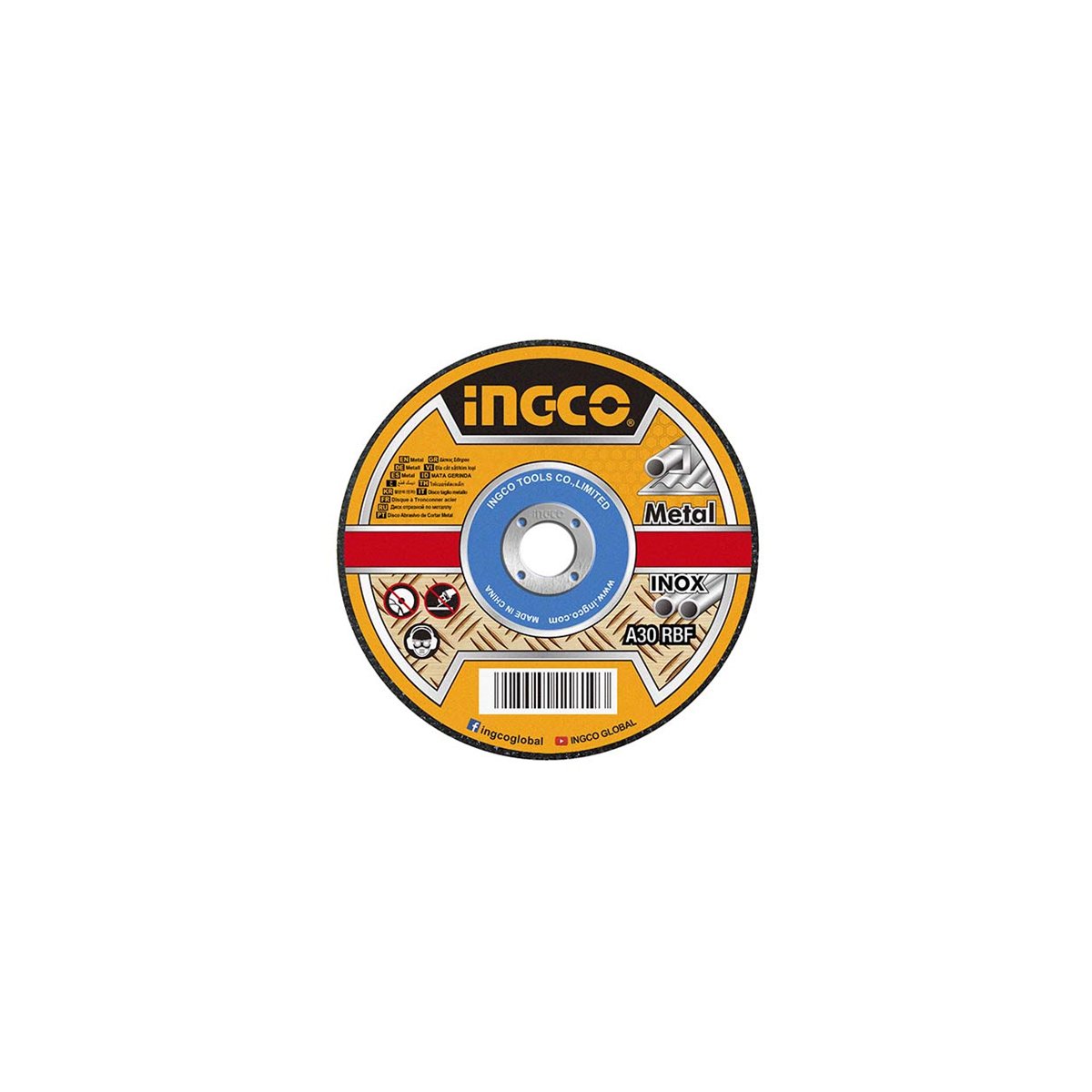 İNGCO 115*1.2*22.2 mm METAL ve İNOX KESME DİSK İnce DÜZ GÖBEK
