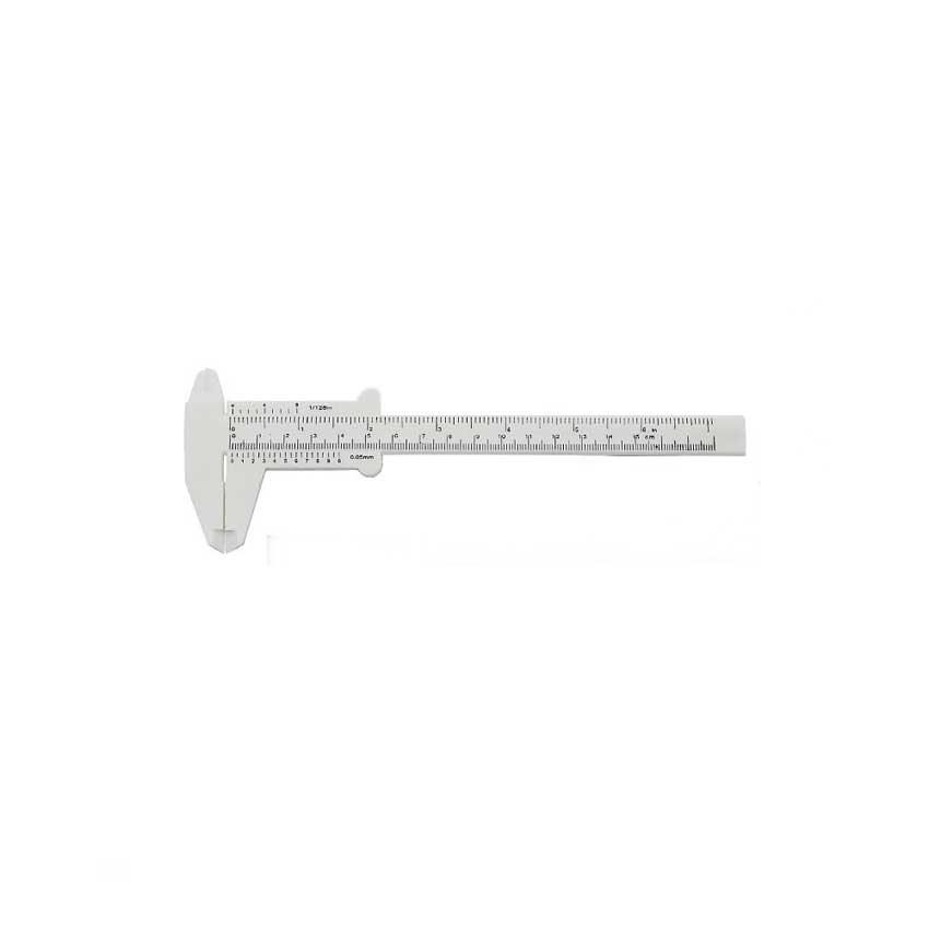 150 mm PLASTİK KUMPAS Beyaz 0.05 mm 1/128 in
