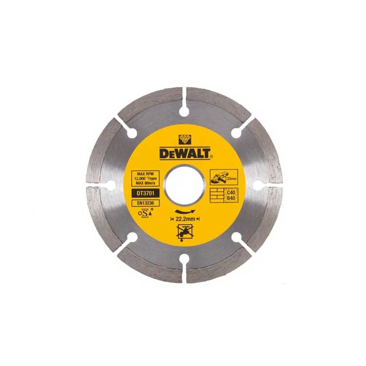 DEWALT 125 mm SEGMANLI ELMAS BETON KESME DİSKİ KANAL AÇMA DT3711