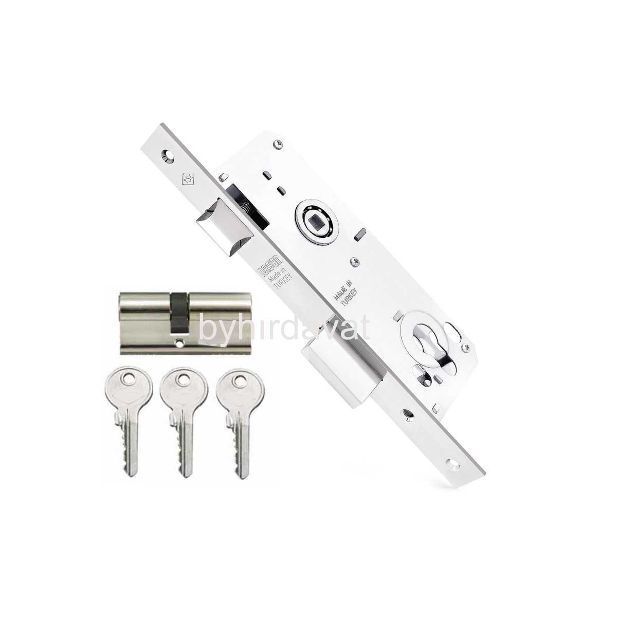 TURSAN SİLİNDİRLİ GÖMME KİLİT NİKEL 35 mm 303 Barelli 3 Anahtar