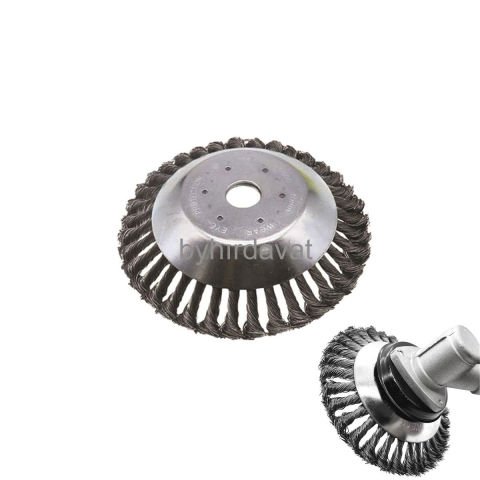 25 mm 150 mm DİŞİ TIRPAN ÇELİK TELLİ KAFA GT-H-21 MOTORLU TIRPAN OT BİÇME TEMİZLEME KAFASI MİSİNA KAFASI YERİNE TAKILIR KALDIRIM-KENAR-KIYI TEMİZLEME TELLİ FIRÇA BAŞLIK