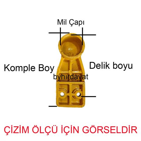 2 lik DİRSEK 2 Delik TEZGAH PAFTA KIZAK MİLİ-ŞAFT MİLİ DİRSEĞİ 1 ad