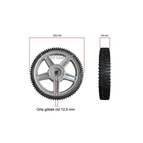 20 cm 12.5 mm ÇİM BİÇME MAKİNA TEKERİ BİLYALI GT-20-130