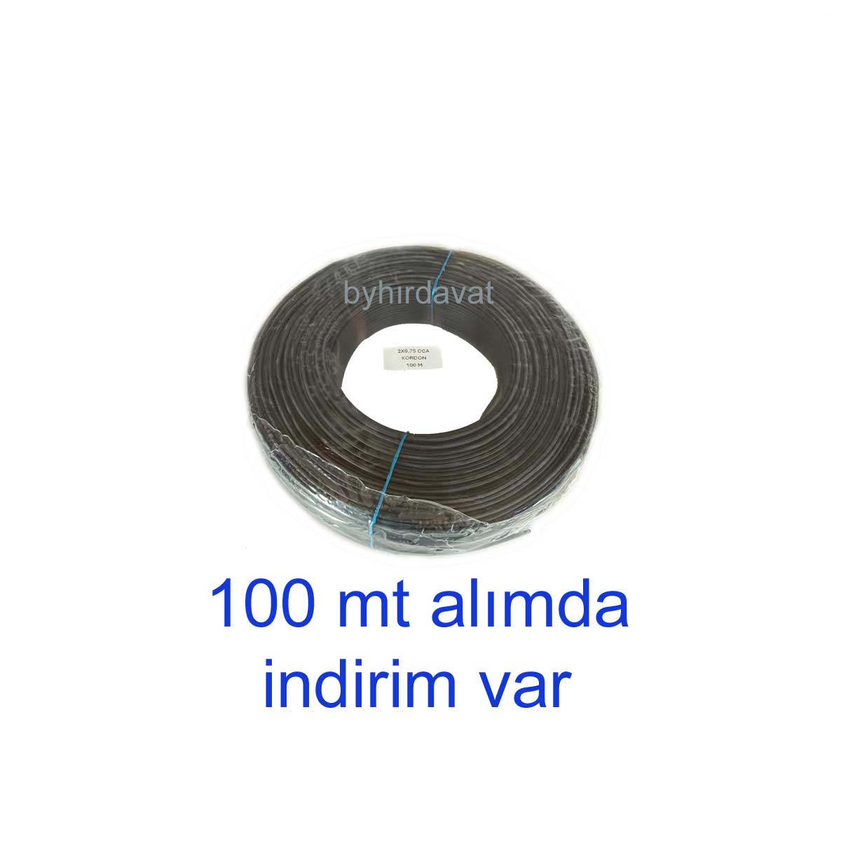 2*075 Kordon KABLO BİTİŞİK YASSI KABLO Siyah 2X075 Alm.KAPLO Basit Kullanım 1 mt