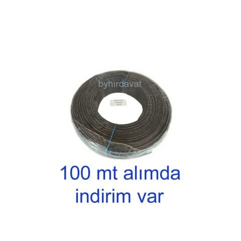 2*075 Kordon KABLO BİTİŞİK YASSI KABLO Siyah 2X075 Alm.KAPLO Basit Kullanım 1 mt