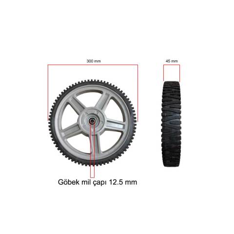 30 cm 12.5 mm ÇİM BİÇME MAKİNA TEKERİ BİLYALI GT-30-130  Arka teker HUSQVARNA R53