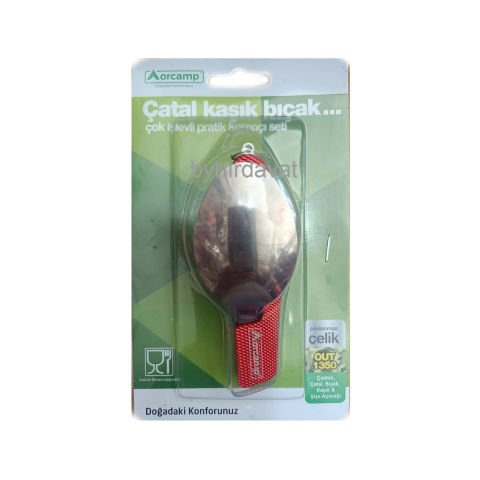 ORCAMP OUT-1350 KAMP PİKNİK ÇATAL KAŞIK CEP BIÇAK SETİ 10 cm ÇOK FONKSİYONLU CEP BIÇAĞI Çok İşlevli Pratik Kampçı Seti