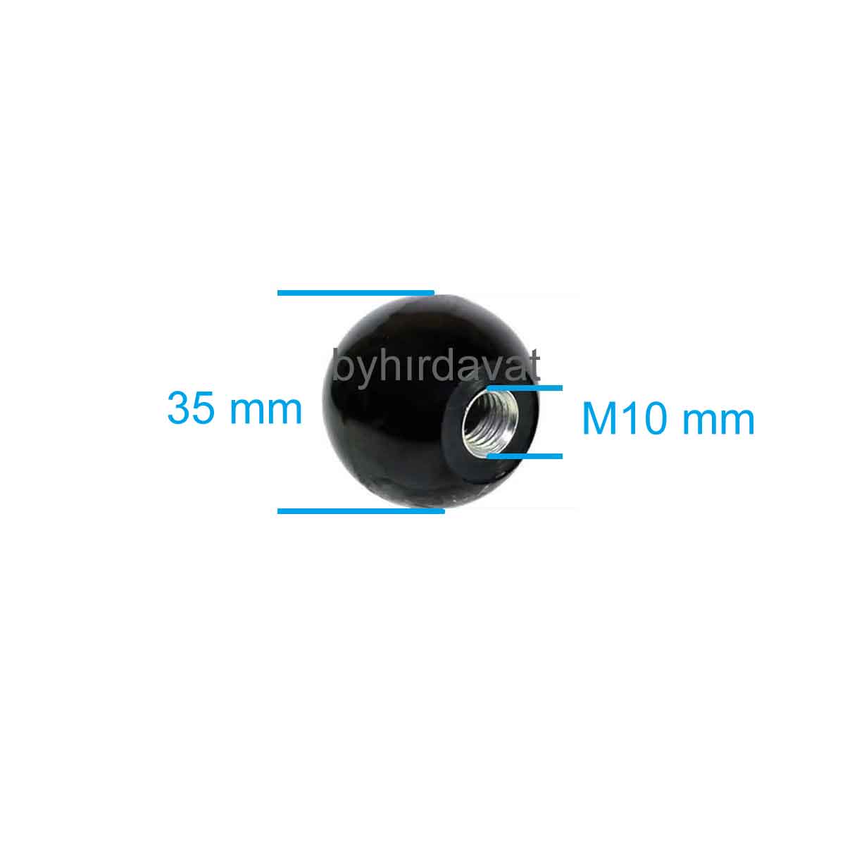 M10 BAKALİT TUTAMAK SOMUN 35 mm TOPUZ BURÇLU