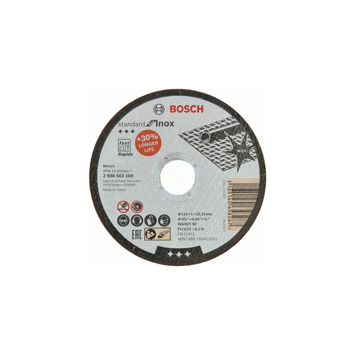 BOSCH 115*1 mm METAL KESİCİ TAŞ STANDART FOR İNOX METAL KESİCİ 115*1*22.23 mm