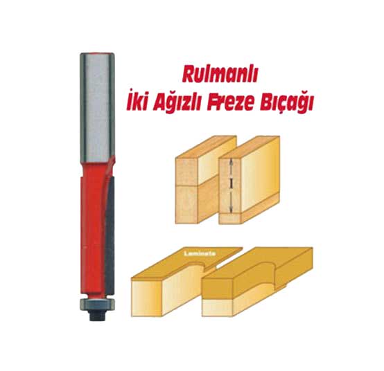 6 mm AHŞAP FREZE BIÇAĞI 6*10*50 İKİ AĞIZLI Rulmanlı AHŞAP FREZE UCU TEMİZLEME BIÇAĞI