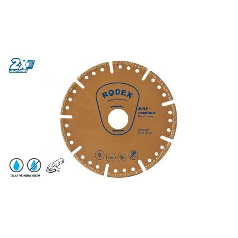RODEX 180 mm RRM180 VAKUM LEHİMLİ ELMAS KESME DİSKİ ÇOK AMAÇLI ELMAS DAİRE TESTERE 115*22 Ahşap-Beton-Taş-Inox-Metal-Alüminyum-Pvc-Plastik-Seramik-Granit-Mermer-Fayans