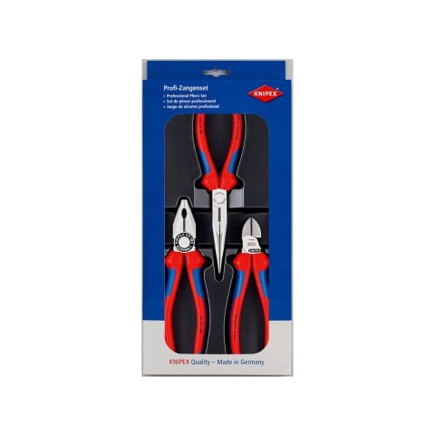KNIPEX 00 20 11 Set 180 KOMBİNE PENSE-160 YAN KESKİ-200 KARGA BURUN
