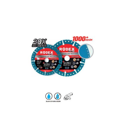 RODEX 115 mm RRM115S VAKUM LEHİMLİ ELMAS KESME DİSKİ ÇOK AMAÇLI ELMAS DAİRE TESTERE 115*22 Inox-Metal-Profil-Metal-Sac-Çelik-Demir-Boru