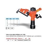 3/4 YAĞMURLAMA BAŞLIĞI ORANGE SPRİNK FISKİYE TARLA SULAMA