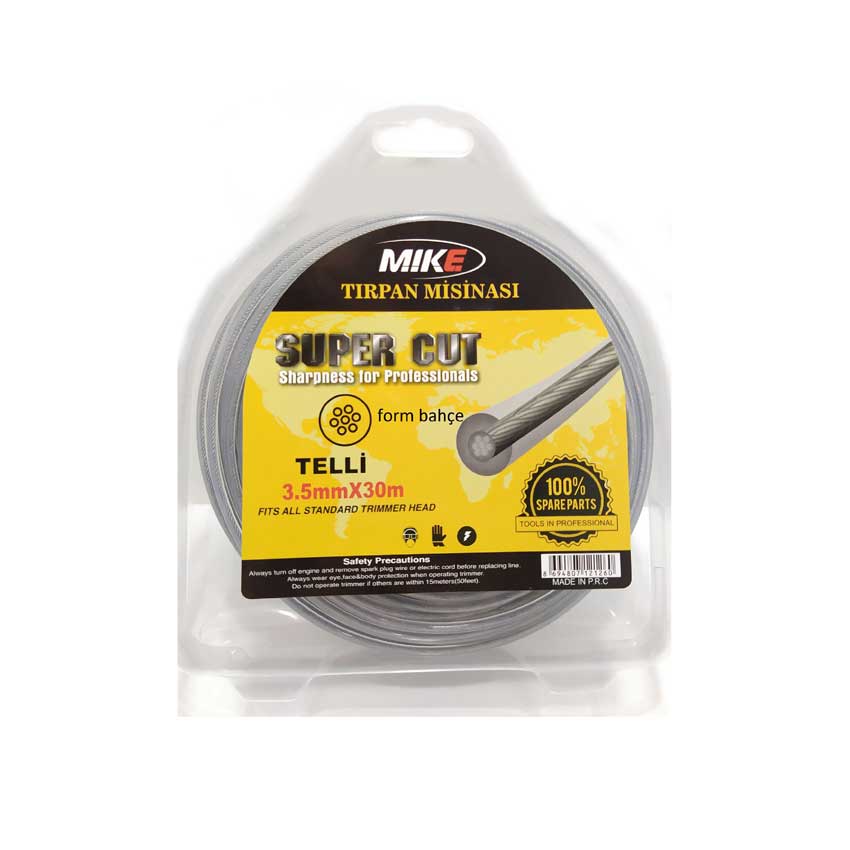 3.5 mm 30 mt MİSİNA İÇİ TELLİ MOTORLU TIRPAN MİSİNASI YUVARLAK