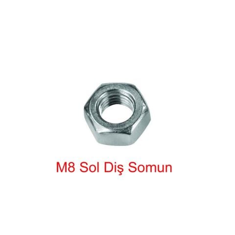 M8 SOL DİŞ Somun TERS DİŞ