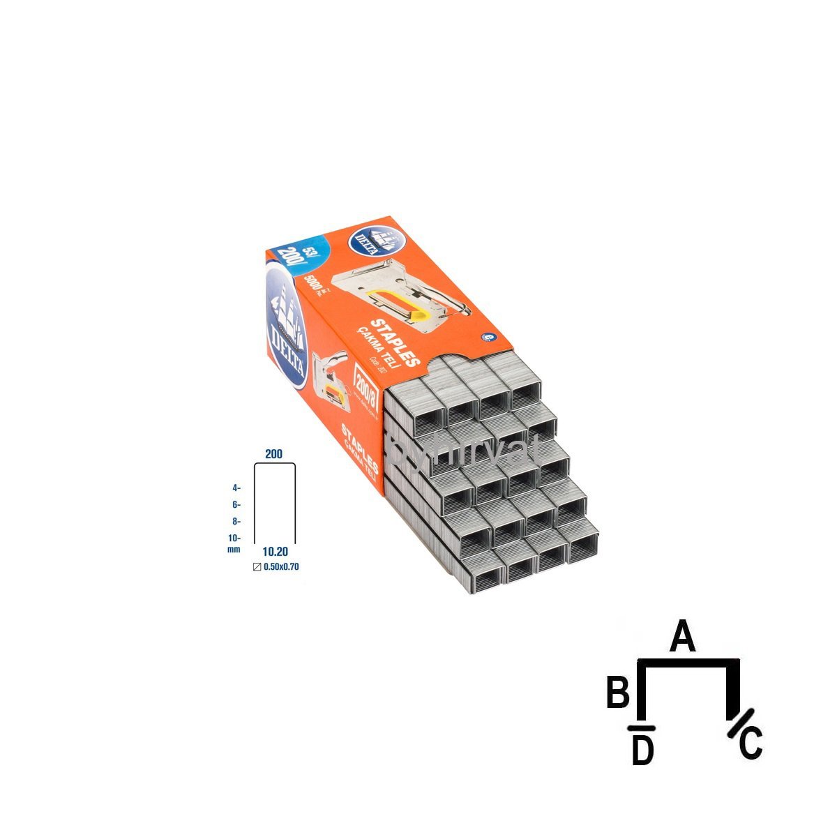DELTA 53/8 MEKANİK ZIMBA TELİ 5000 ad 200/8 - 202