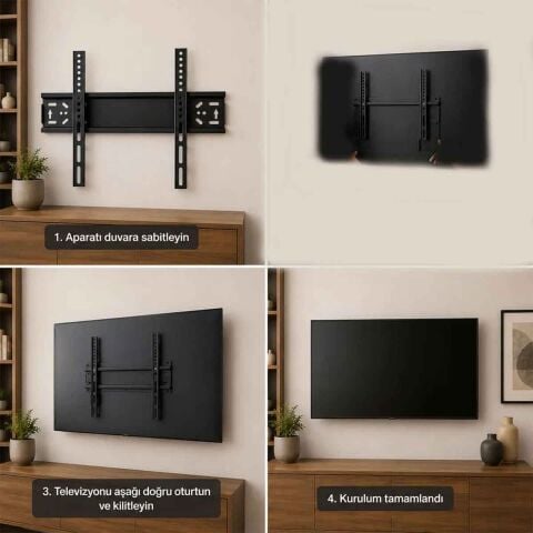 42-49 İnç TV ASKI APARATI Televizyon Askı Apararatı UNİVERSAL Ayarlı  Uyumlu Tüm Marka LCD LED Smart