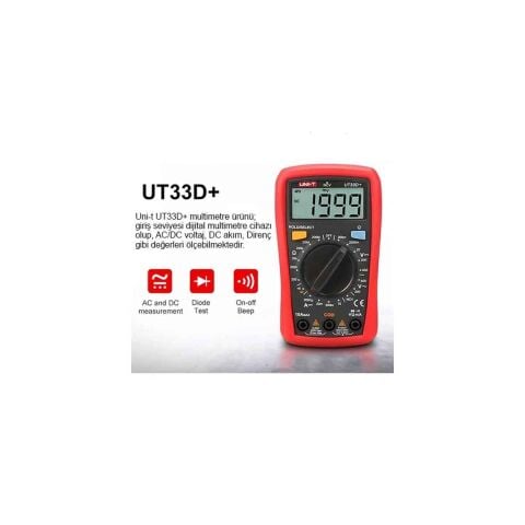 UNİT UT33D+ 600V 10A DİJİTAL MULTİMETRE ÖLÇÜ ALETİ