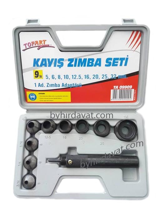 TOPART 9 lu TA09909 KAYIŞ ZIMBA SETİ KEMER DELME CONTA DELİK ZIMBASI CONTA DELME ZIMBASI