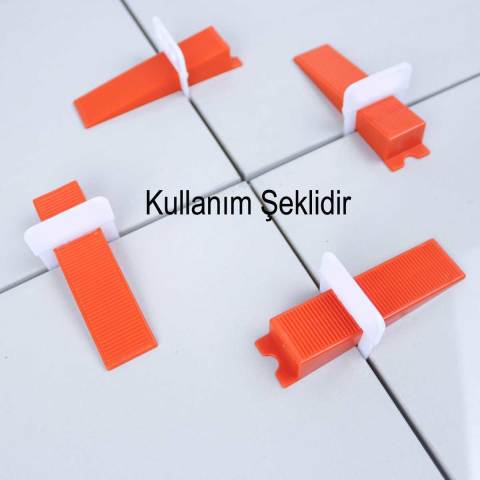 SEVİYE TESBİT KLİPSİ 3 no 100 ad FAYANS-SERAMİK DERZ ARTISI DERZ KLİPSİ