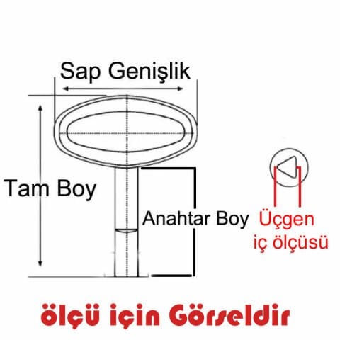 8 mm 68 mm YAYLI PANO ANAHTARI ÜÇGEN GÖBEK