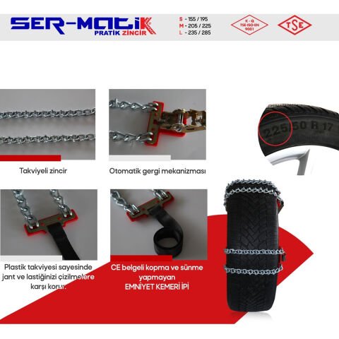 SER-MATİK PRATİK ZİNCİR S-155/195 OTO KAR ZİNCİRİ