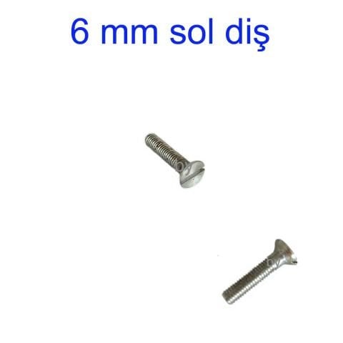 6 mm SOL DİŞ MANDREN VİDASI TERS Diş Matkaplar için
