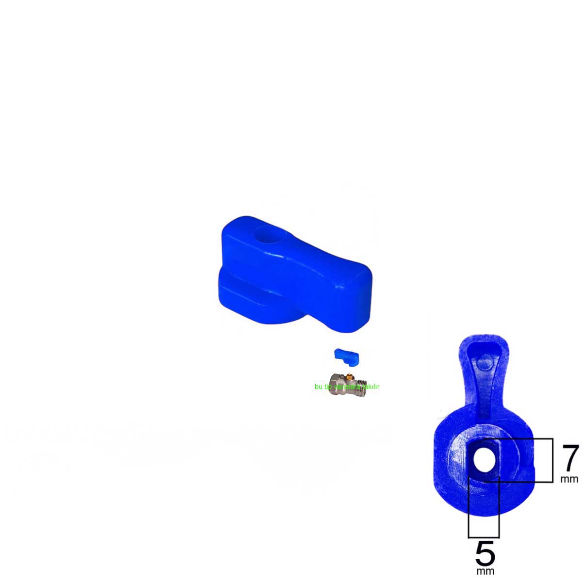 VANA BAŞI KELEBEĞİ Plastik Mavi STOP VANA TEPESİ MİNİ VANALAR