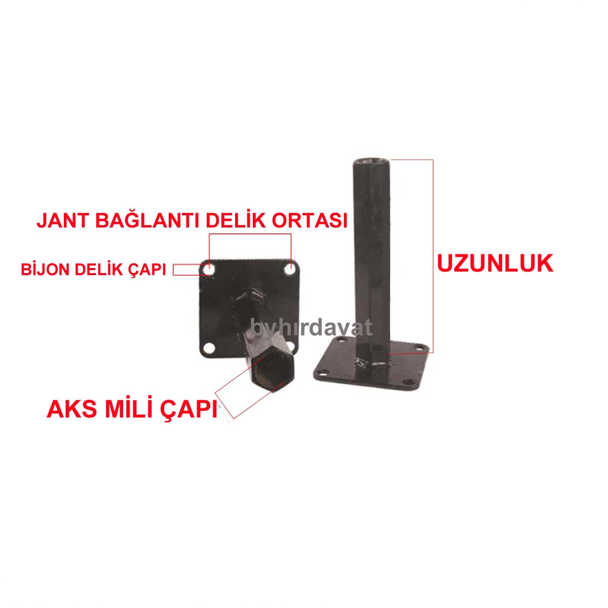 32 mm 24 cm SABİT AKS ÇAPA MAKİNASI SABİT PORYA AKİS POYRA 1 ad