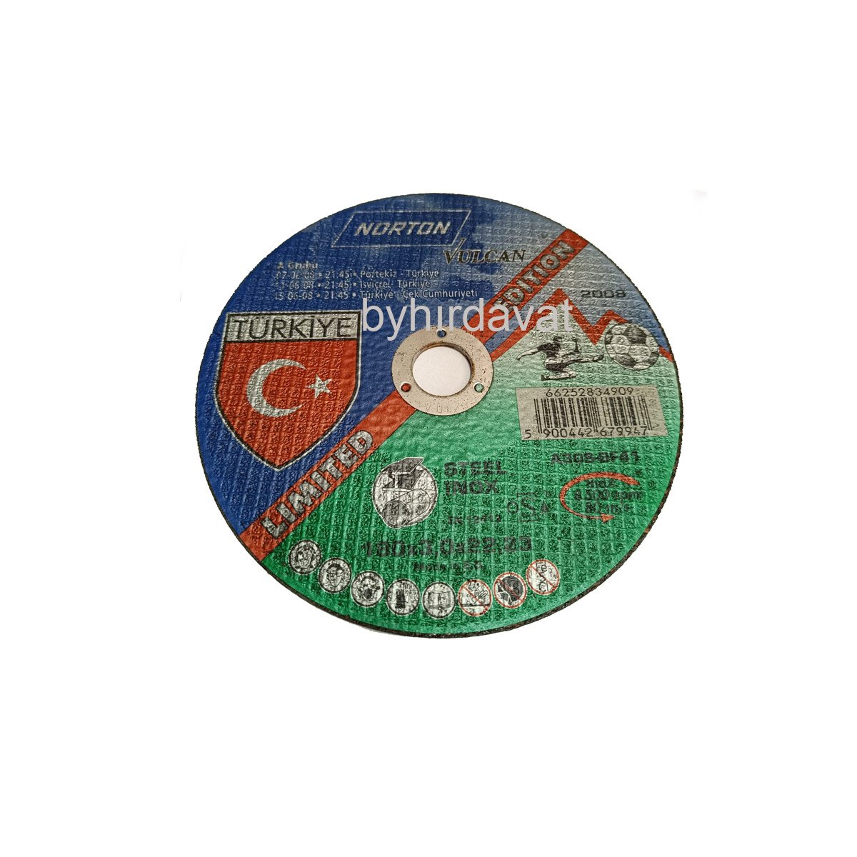 NORTON 180*3.0*22 mm STEEL INOX METAL KESME TAŞI Düz VULKAN KESİCİ