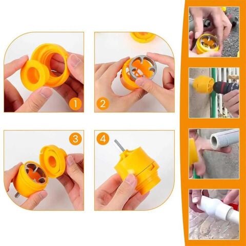 3 Parça PVC-PPRC BORU PAFTASI MANUEL Matkap Vidalama için 1/2-3/4-1 lik Sulama Kaval borusu evi açar 32 mm Kaval Boru Paftası EV AÇMA DİŞ AÇMA