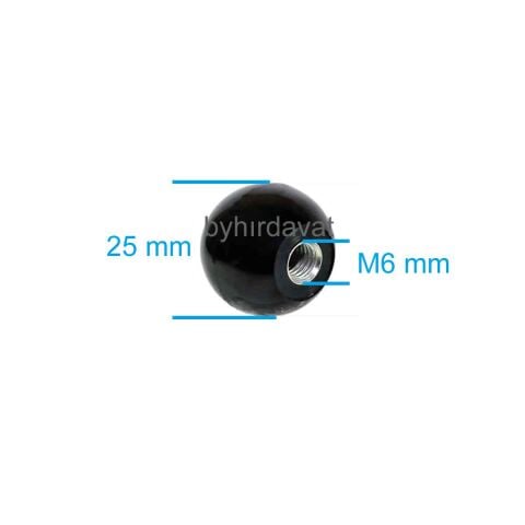 M6 BAKALİT TUTAMAK SOMUN 25 mm TOPUZ BURÇLU
