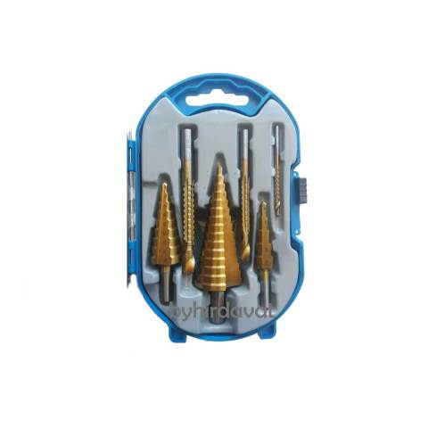 6 Parça KADEMELİ HSS SAC DELME TİTAN KAPLAMA FREZE MATKAP UCU KENAR KESMELİ AHŞAP-METAL