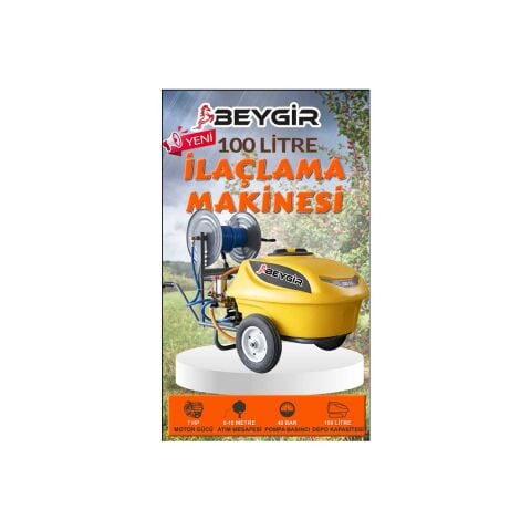 BEYGİR 100 lt 22FN MOTORLU İLAÇLAMA MAKİNESİ 7 HP PULVARİZATÖR 4 ZAMANLI BENZİNLİ Hortum Hariç