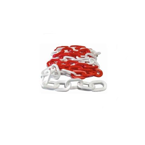 8 mm Plastik ZİNCİR EMNİYET ALANI KORUMA 1 mt Kırmızı Beyaz